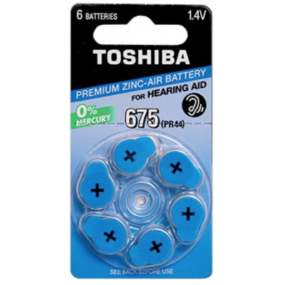 
Батарейки для слухового аппарата TOSHIBA 675 (PR44)
