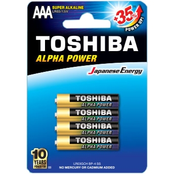 
Батарейка TOSHIBA ALFA POWER AAA LR3 4шт
