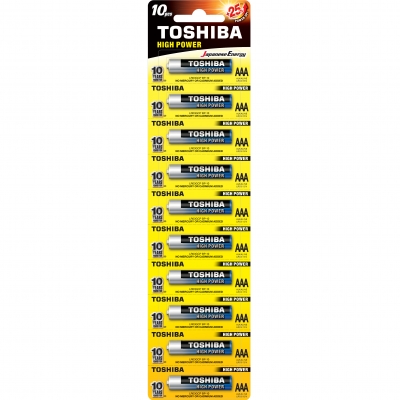 
Батарейки Toshiba HIGH POWER LR3 AAA  на ленте 10шт
