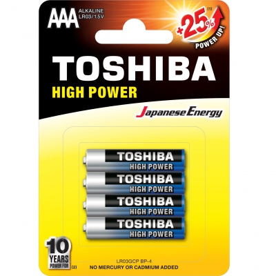 
Батарейки Toshiba HIGH POWER LR3  4шт

