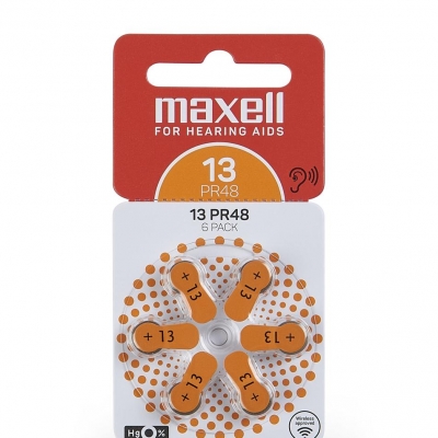 
Батарейки  MAXELL для слухового аппарата PR48  (13) 6шт  ZINC AIR    1.4 V
