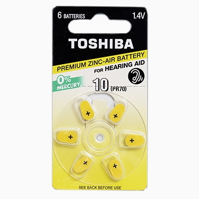 
Батарейки для слухового аппарата TOSHIBA 10 (PR70/PR536)
